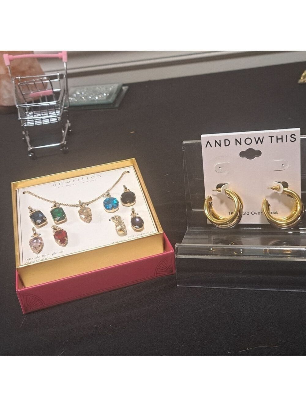 Necklace and Gold Hoop Earrings NWT